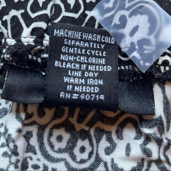 MSK Jumpsuit black and white print Small sleeveless elastic shoulder straps - Picture 6 of 10